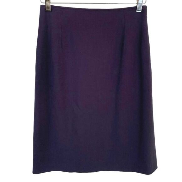 Max Mara Women Mini Knee Skirt Preppy Career Designer Purple Minimalist Size 4 - Picture 1 of 10